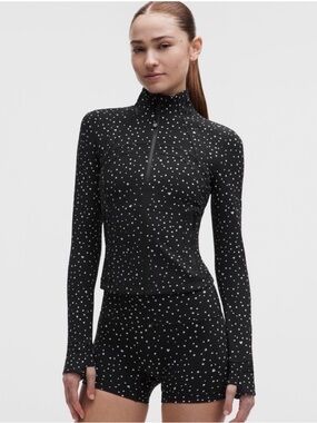 Lululemon Women's Define Cropped Jacket Nulu Heart Scatter Dot Print NWT